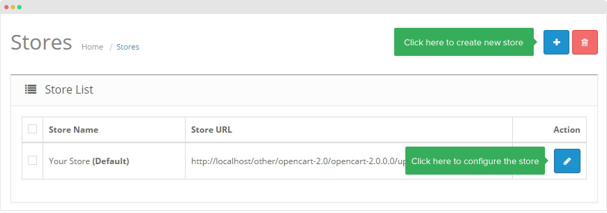 Cart multi-store setting